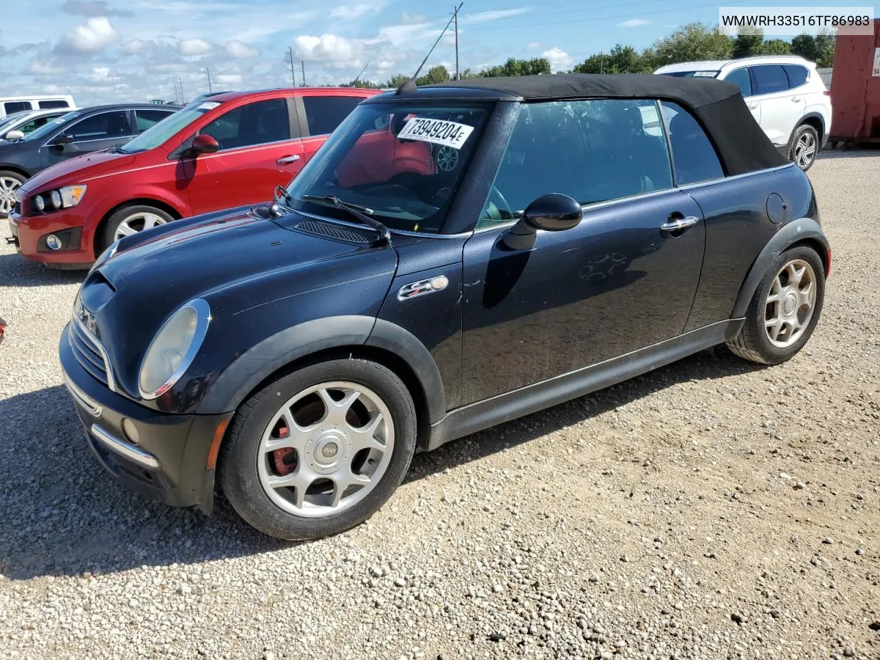 2006 Mini Cooper S VIN: WMWRH33516TF86983 Lot: 73949204