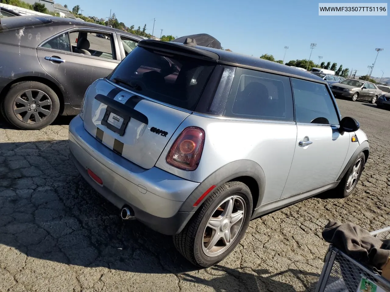 2007 Mini Cooper VIN: WMWMF33507TT51196 Lot: 56796054