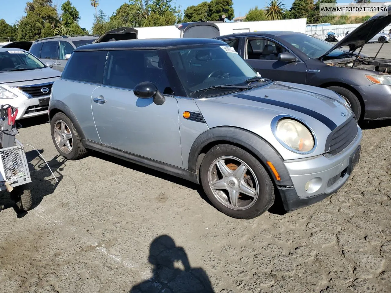 2007 Mini Cooper VIN: WMWMF33507TT51196 Lot: 56796054