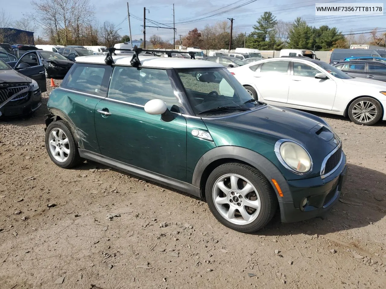 2007 Mini Cooper S VIN: WMWMF73567TT81178 Lot: 78828294