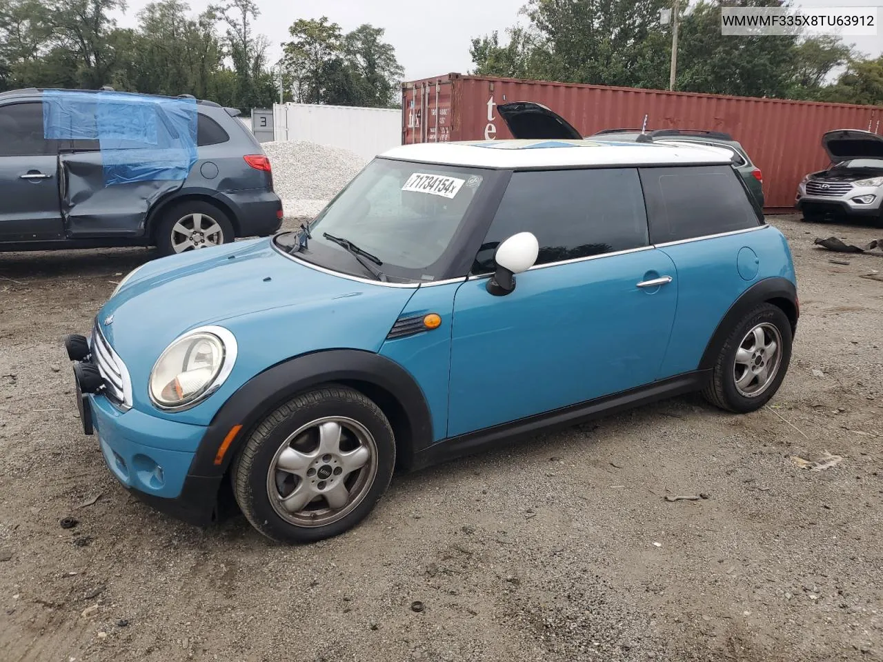 2008 Mini Cooper VIN: WMWMF335X8TU63912 Lot: 71734154