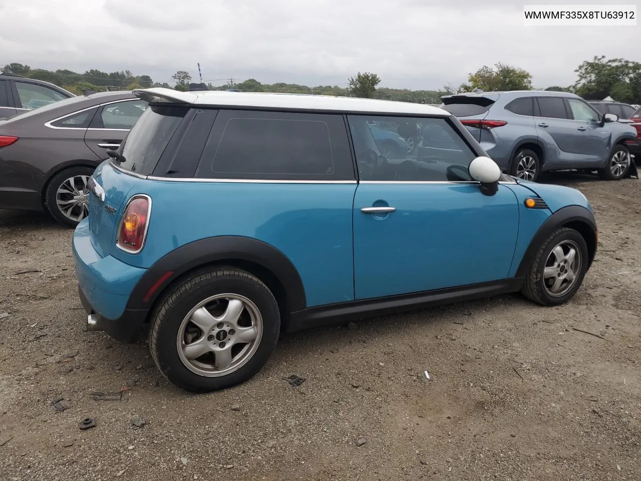 2008 Mini Cooper VIN: WMWMF335X8TU63912 Lot: 71734154