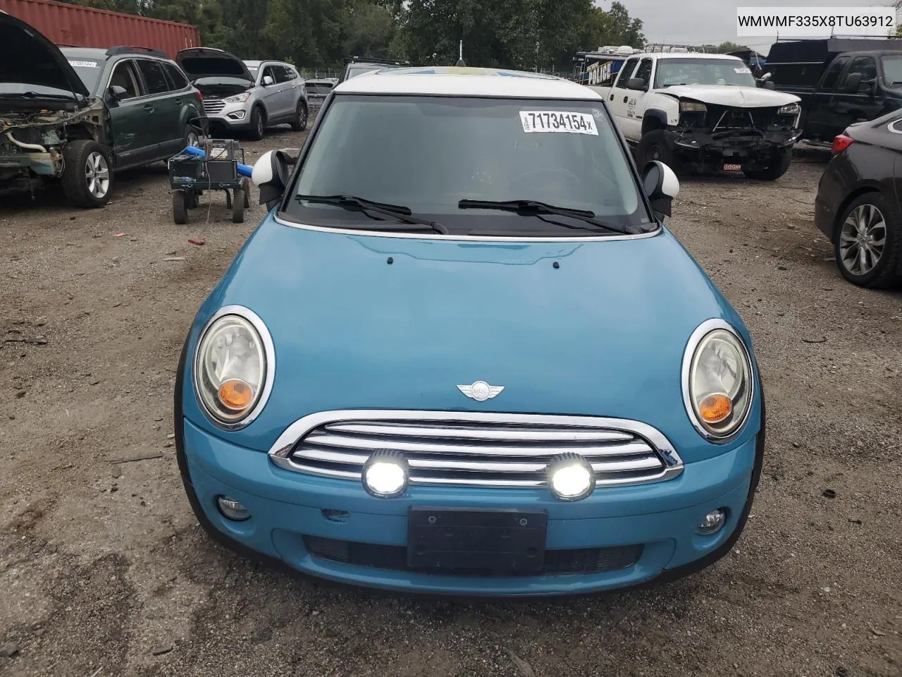 2008 Mini Cooper VIN: WMWMF335X8TU63912 Lot: 71734154