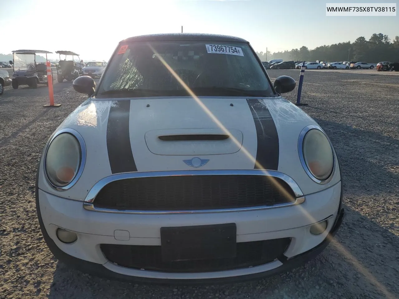 2008 Mini Cooper S VIN: WMWMF735X8TV38115 Lot: 73967754