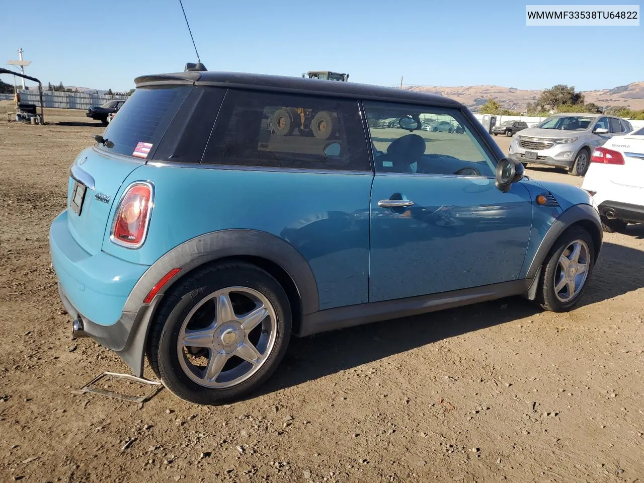 2008 Mini Cooper VIN: WMWMF33538TU64822 Lot: 75572304