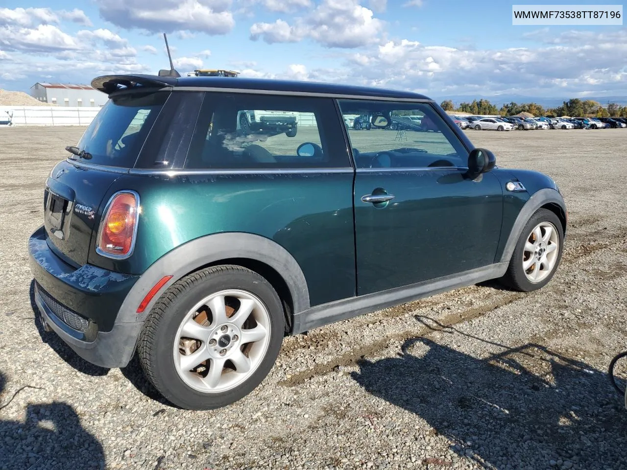 2008 Mini Cooper S VIN: WMWMF73538TT87196 Lot: 80999214