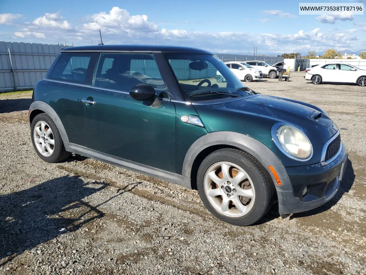 2008 Mini Cooper S VIN: WMWMF73538TT87196 Lot: 80999214