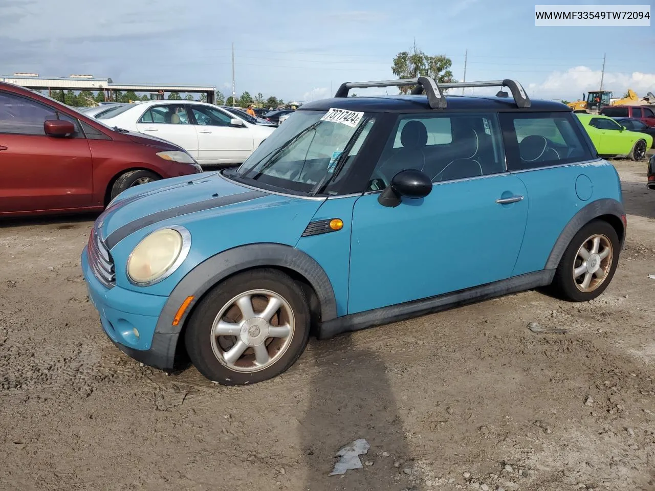 2009 Mini Cooper VIN: WMWMF33549TW72094 Lot: 73717424