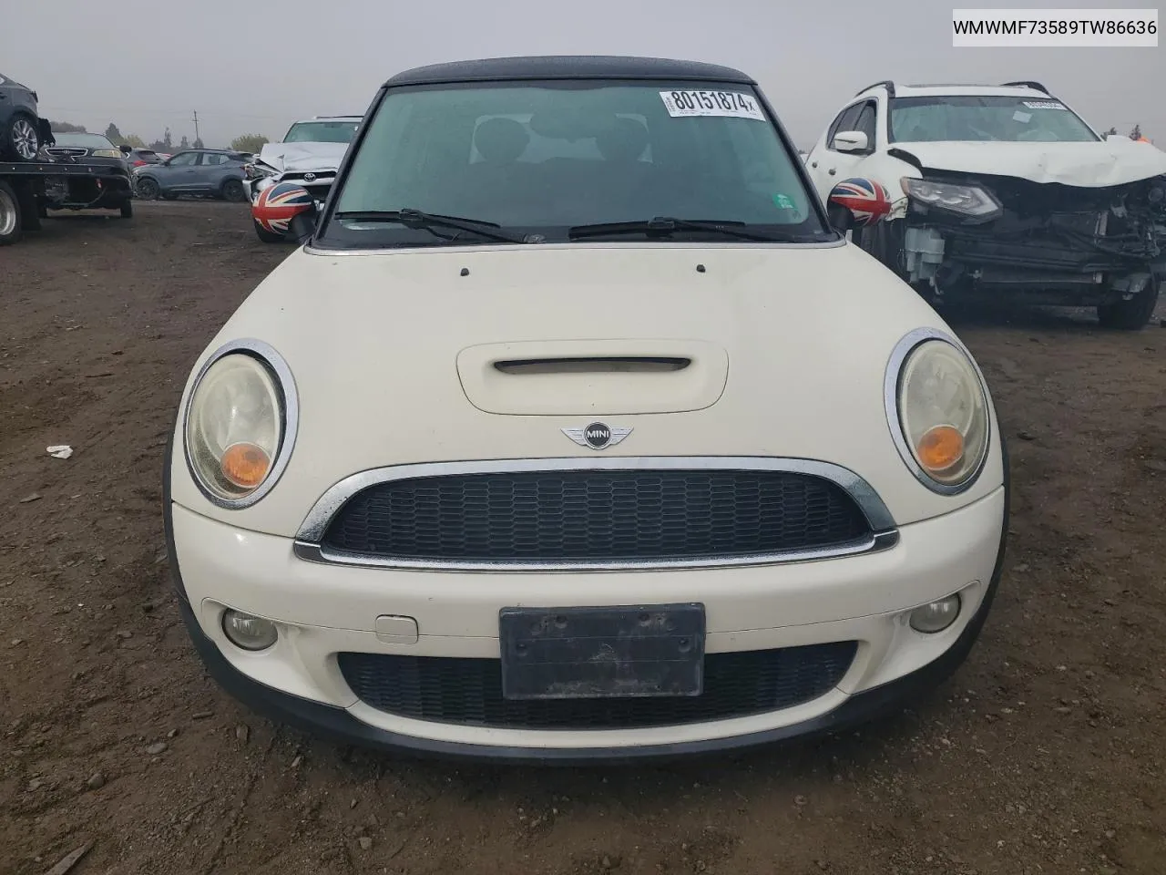 2009 Mini Cooper S VIN: WMWMF73589TW86636 Lot: 80151874