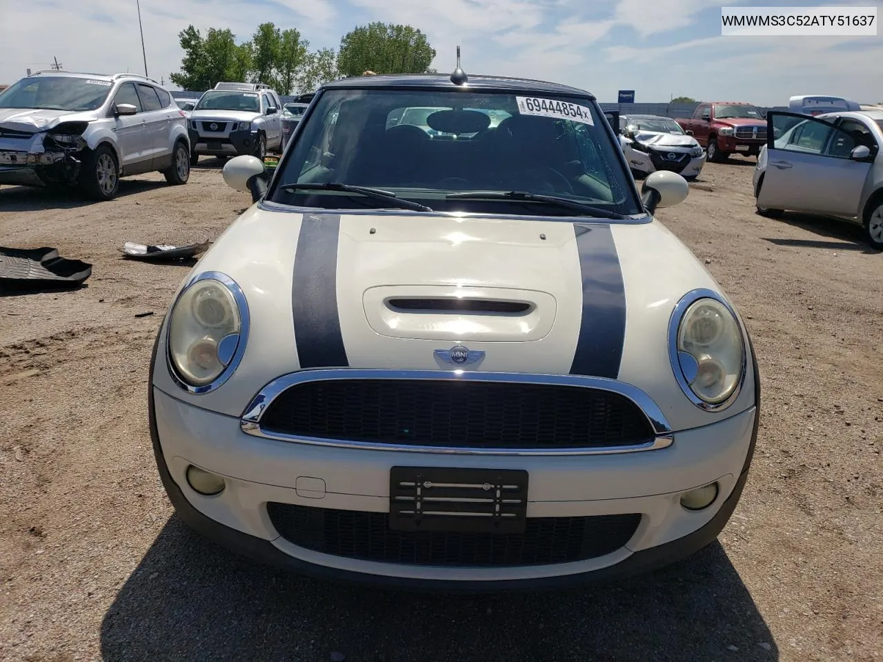 2010 Mini Cooper S VIN: WMWMS3C52ATY51637 Lot: 69444854