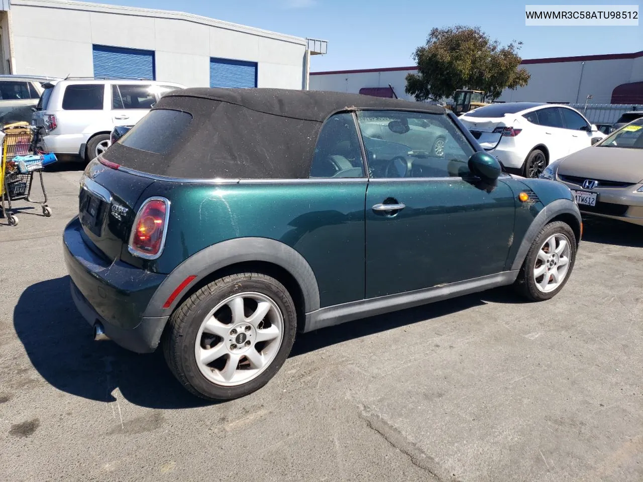 2010 Mini Cooper VIN: WMWMR3C58ATU98512 Lot: 69624014