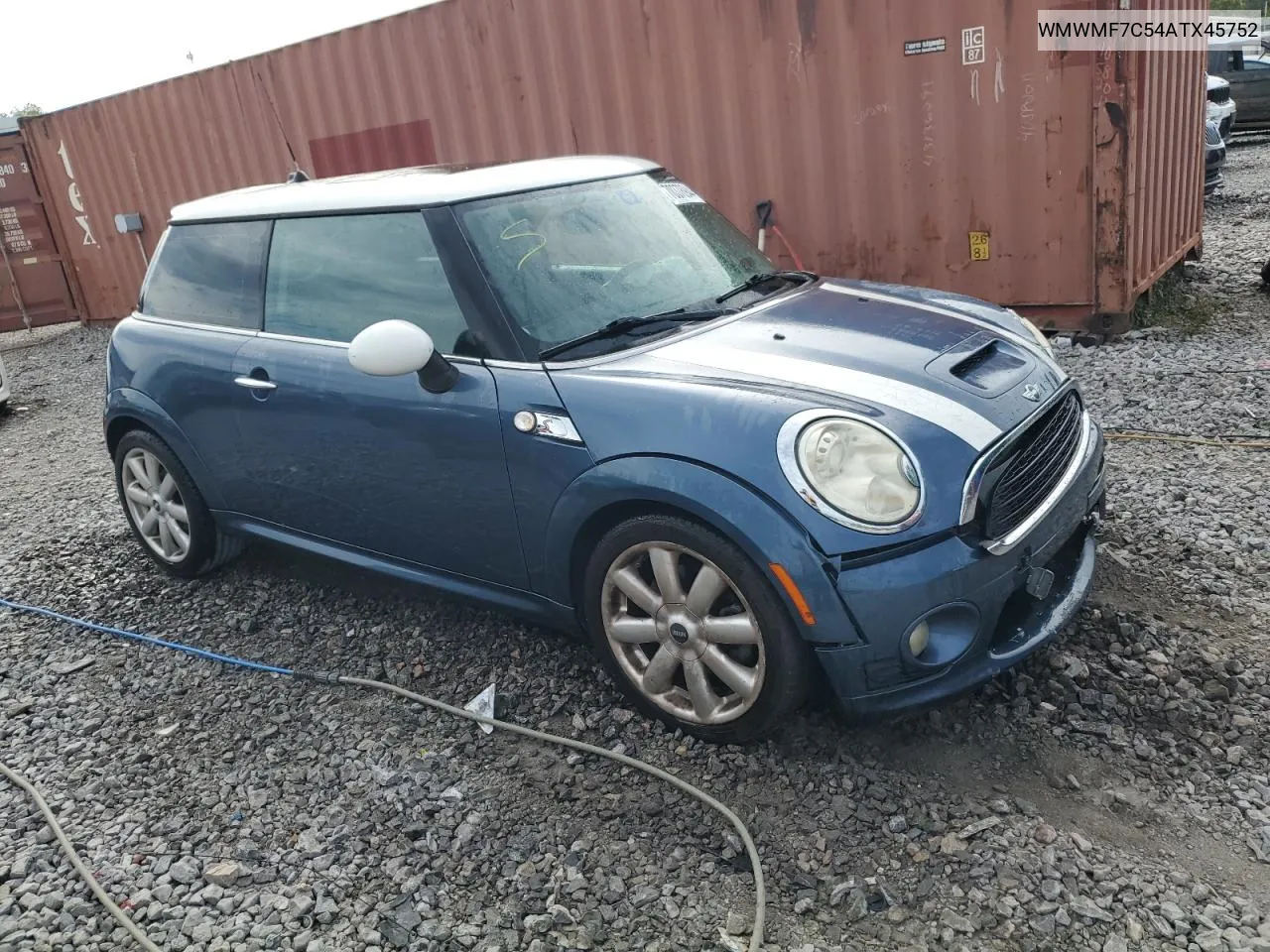 2010 Mini Cooper S VIN: WMWMF7C54ATX45752 Lot: 70378944