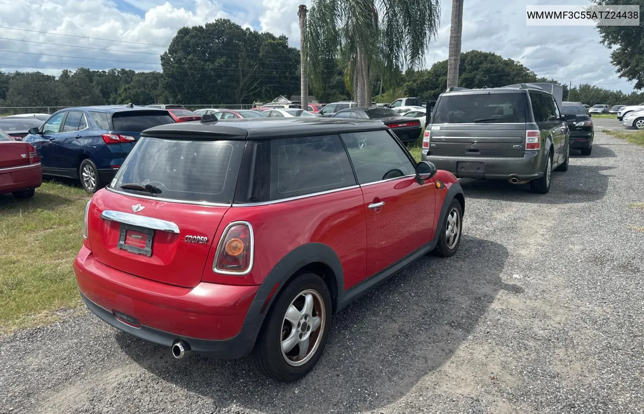 2010 Mini Cooper VIN: WMWMF3C55ATZ24438 Lot: 73372774