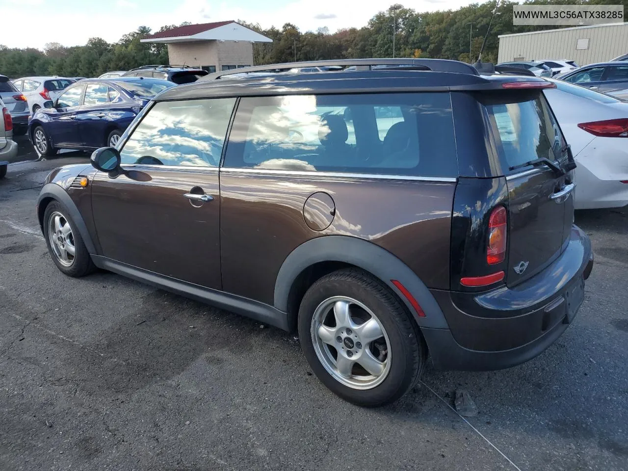 2010 Mini Cooper Clubman VIN: WMWML3C56ATX38285 Lot: 75105244