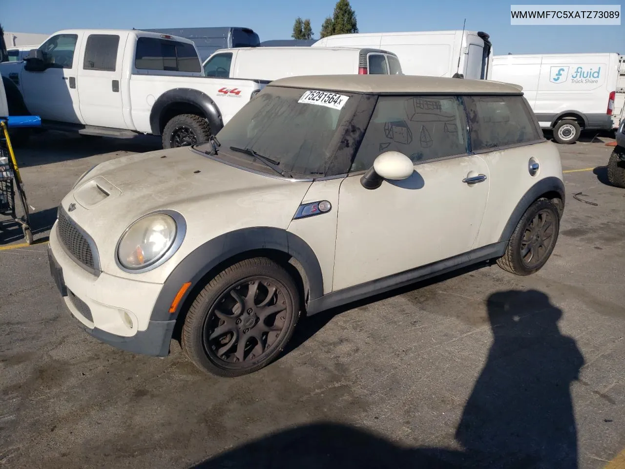 2010 Mini Cooper S VIN: WMWMF7C5XATZ73089 Lot: 75291564