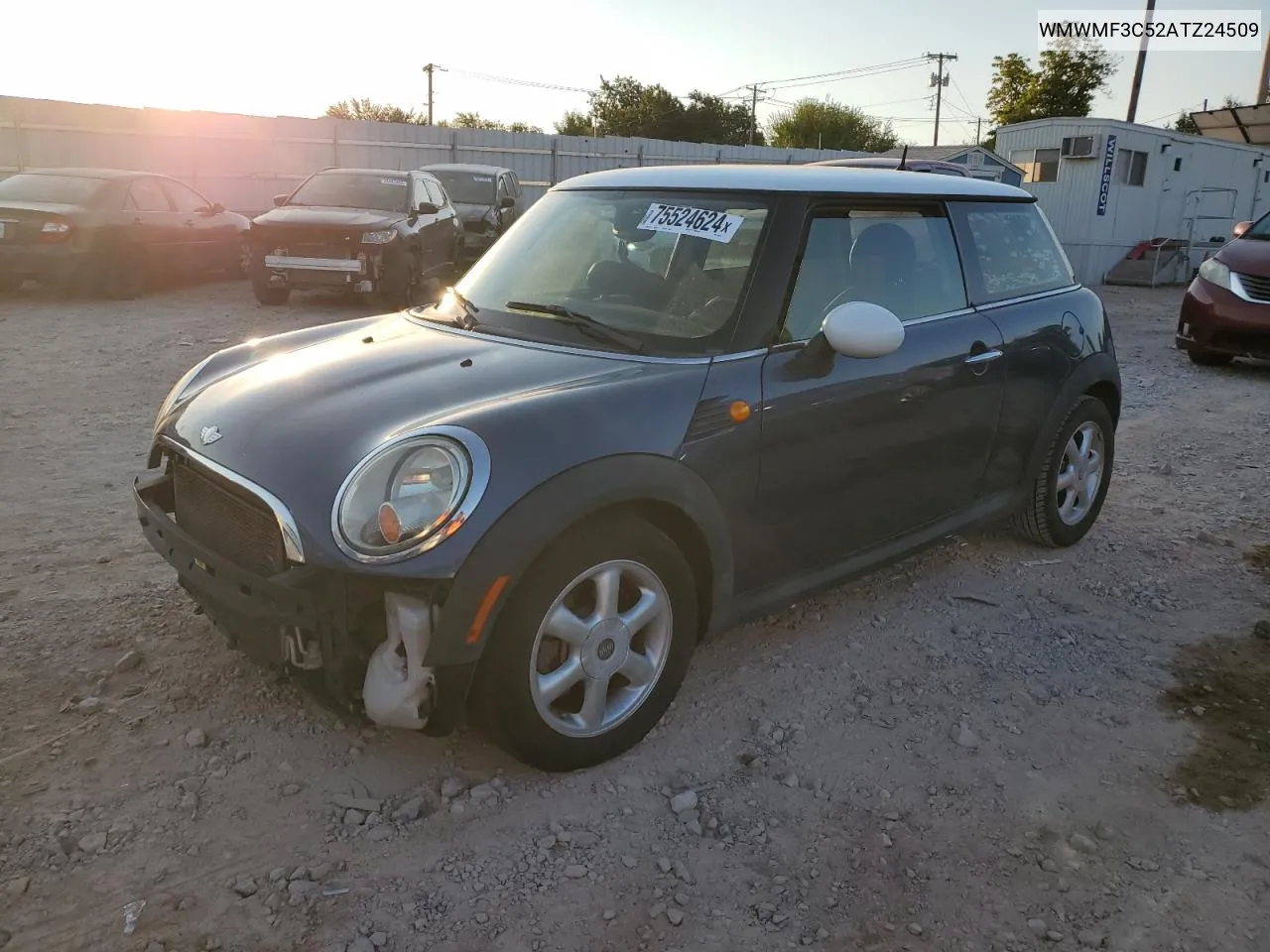 2010 Mini Cooper VIN: WMWMF3C52ATZ24509 Lot: 75524624