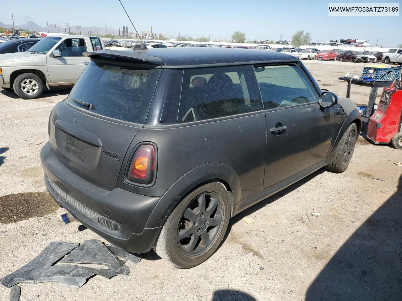 2010 Mini Cooper S VIN: WMWMF7C53ATZ73189 Lot: 75908234