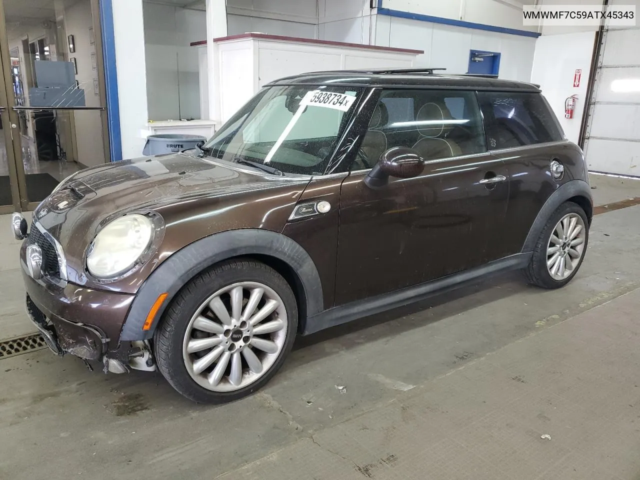 2010 Mini Cooper S VIN: WMWMF7C59ATX45343 Lot: 75938734