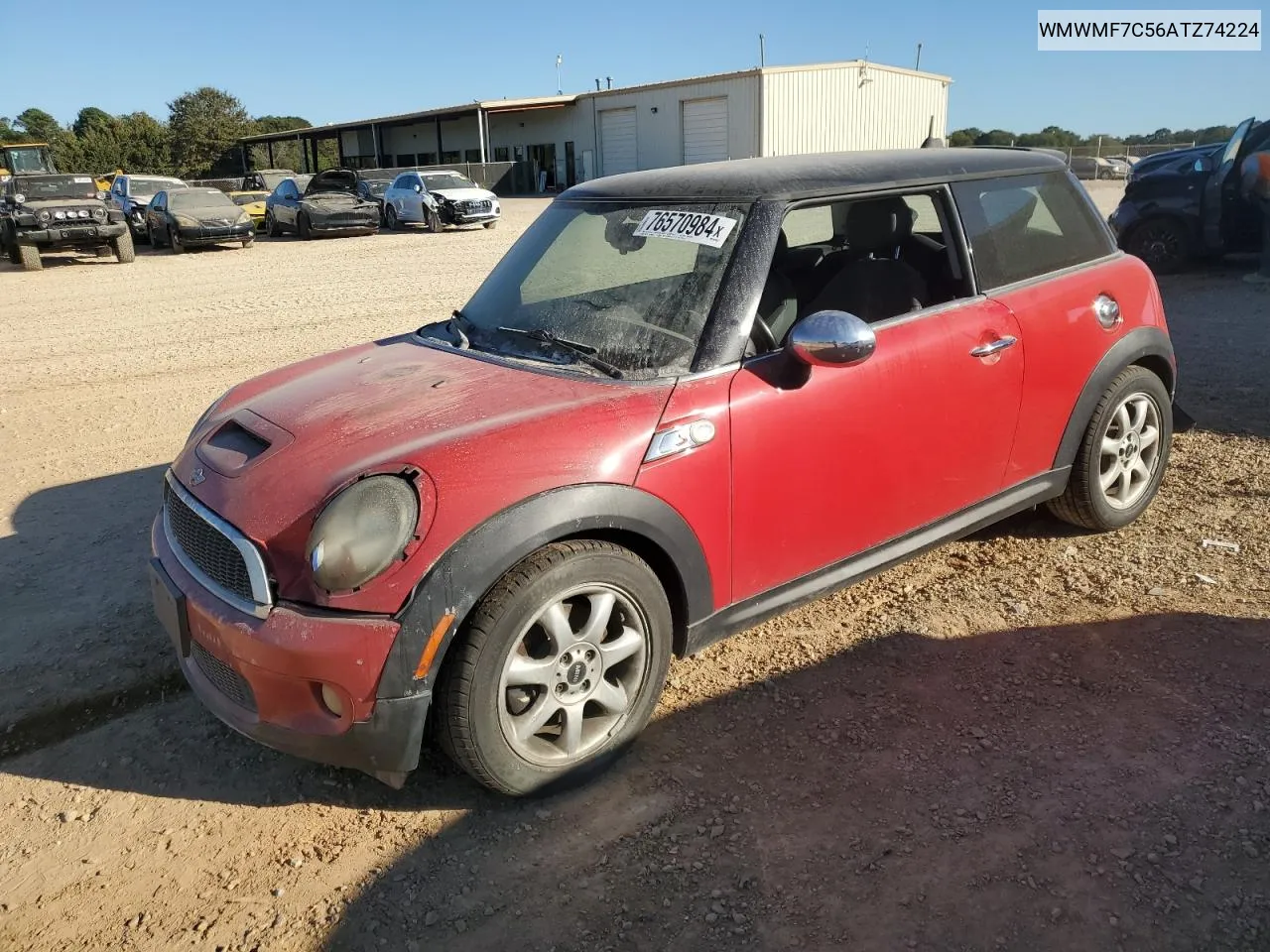 2010 Mini Cooper S VIN: WMWMF7C56ATZ74224 Lot: 76570984