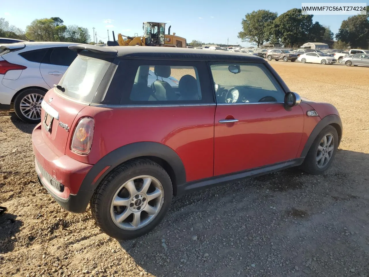 2010 Mini Cooper S VIN: WMWMF7C56ATZ74224 Lot: 76570984