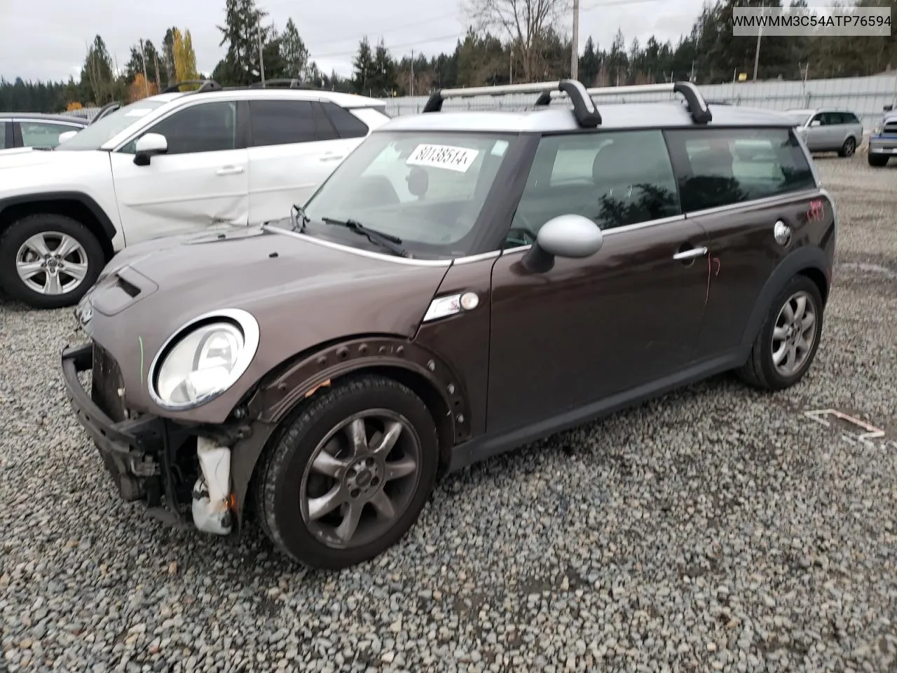 2010 Mini Cooper S Clubman VIN: WMWMM3C54ATP76594 Lot: 80138514