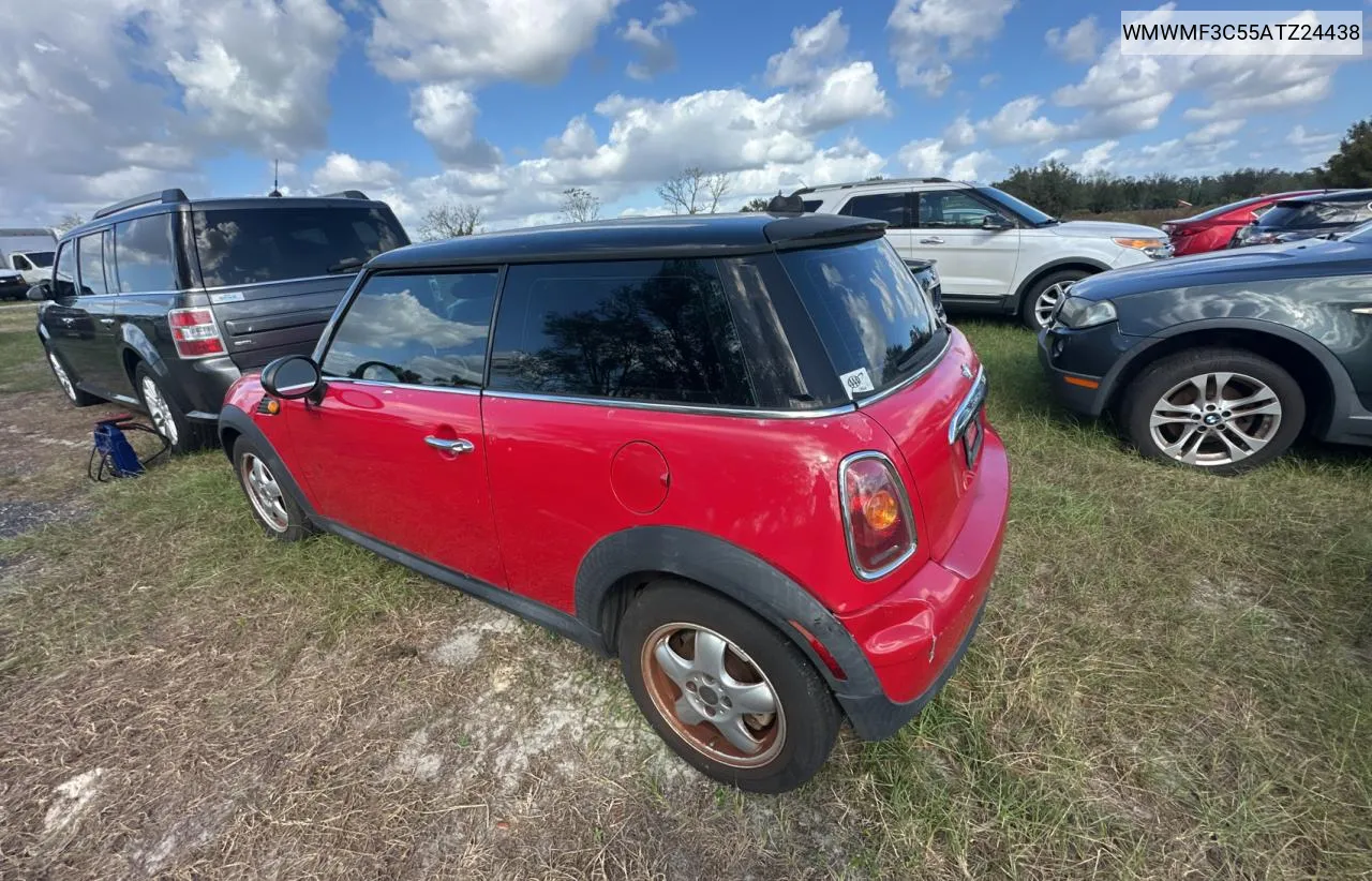 2010 Mini Cooper VIN: WMWMF3C55ATZ24438 Lot: 80993414