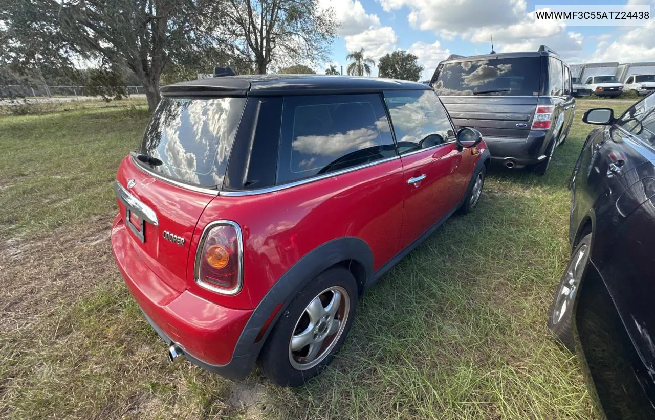 2010 Mini Cooper VIN: WMWMF3C55ATZ24438 Lot: 80993414