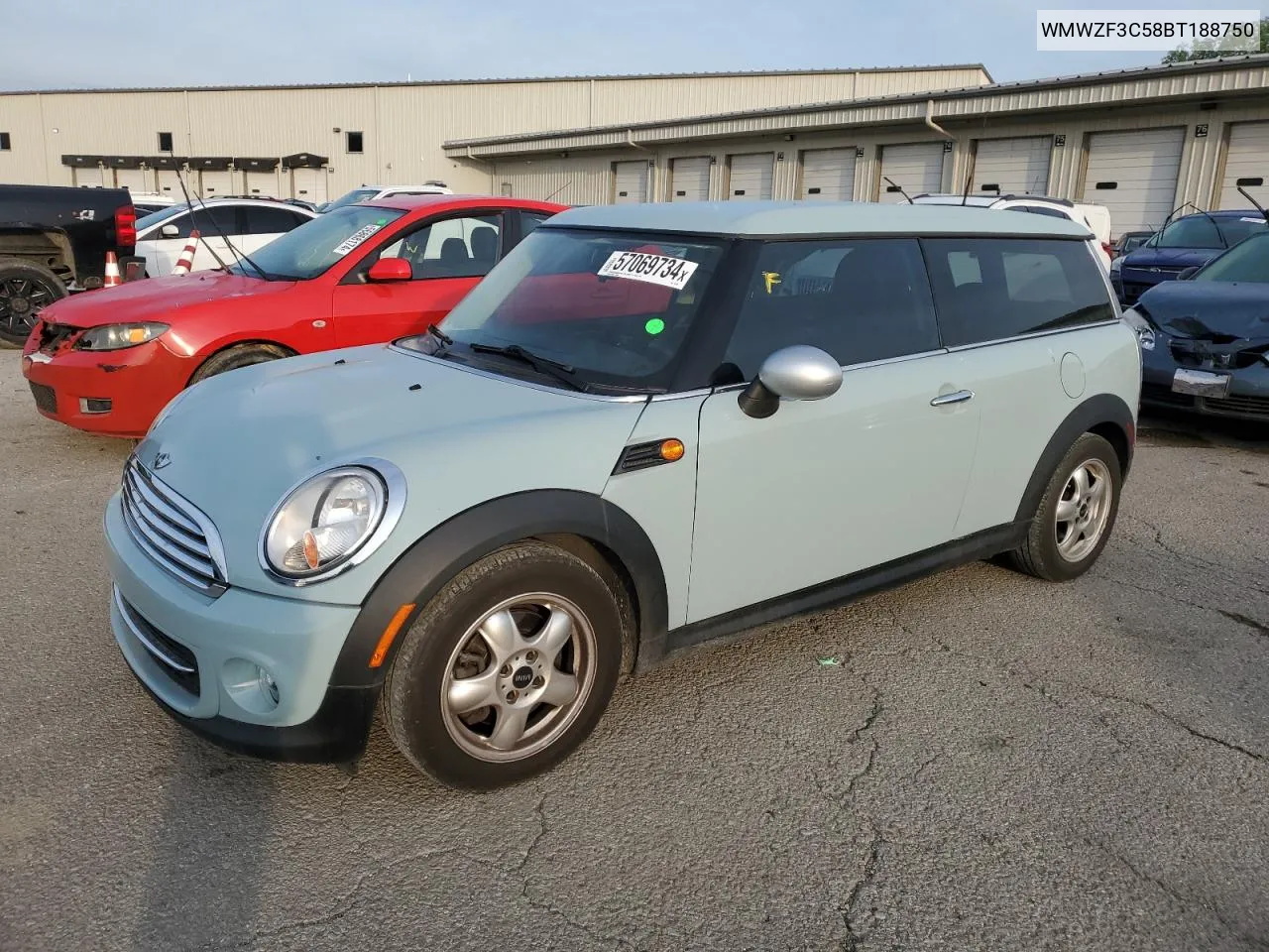 2011 Mini Cooper Clubman VIN: WMWZF3C58BT188750 Lot: 57069734