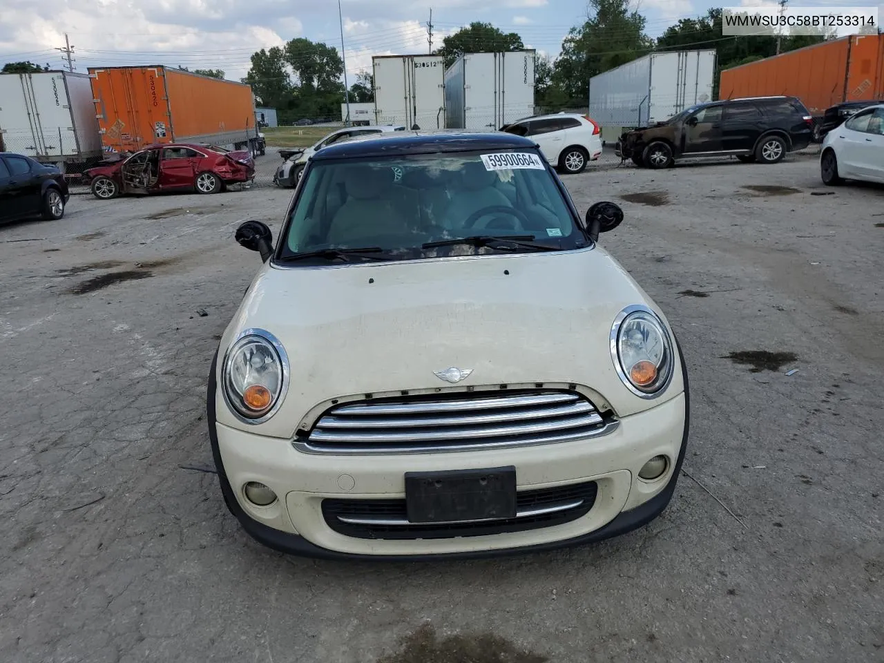 2011 Mini Cooper VIN: WMWSU3C58BT253314 Lot: 59900664