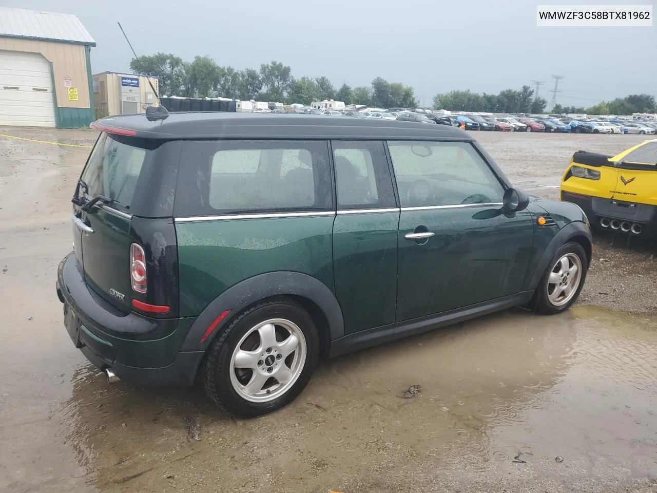 2011 Mini Cooper Clubman VIN: WMWZF3C58BTX81962 Lot: 65543004