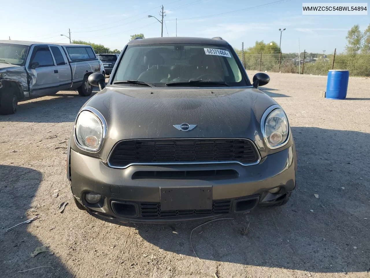 2011 Mini Cooper S Countryman VIN: WMWZC5C54BWL54894 Lot: 68371484