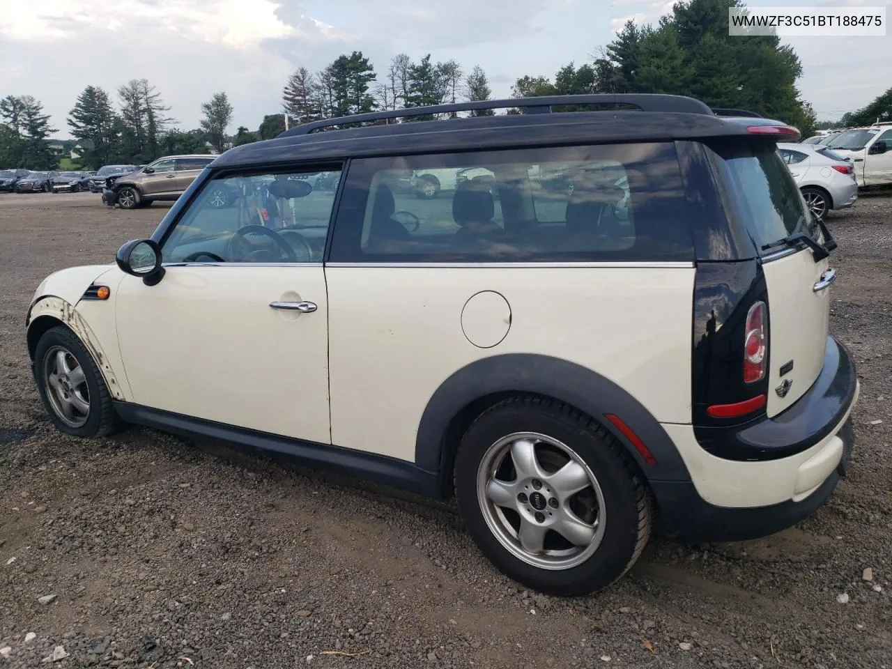 2011 Mini Cooper Clubman VIN: WMWZF3C51BT188475 Lot: 68546424