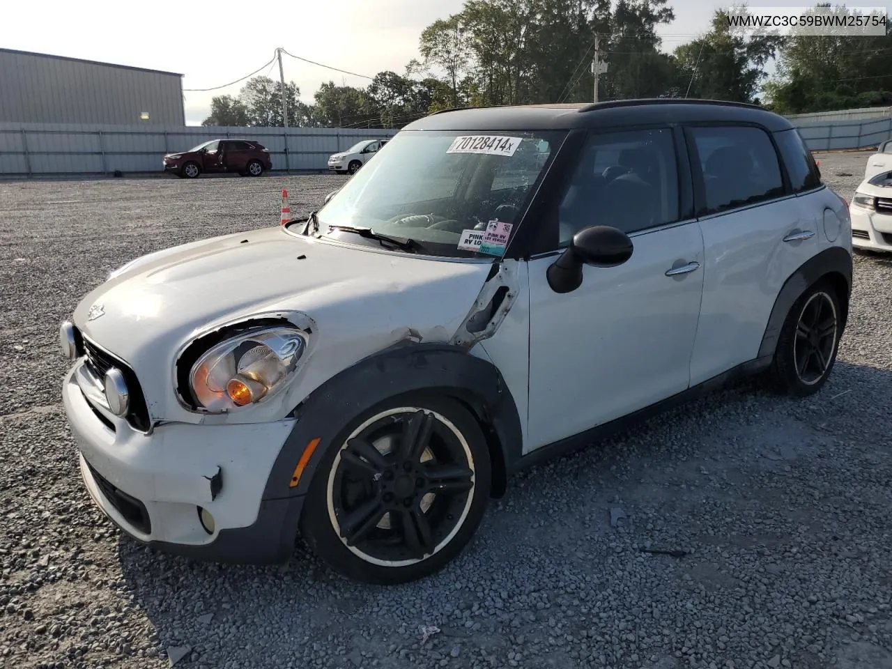 2011 Mini Cooper S Countryman VIN: WMWZC3C59BWM25754 Lot: 70128414