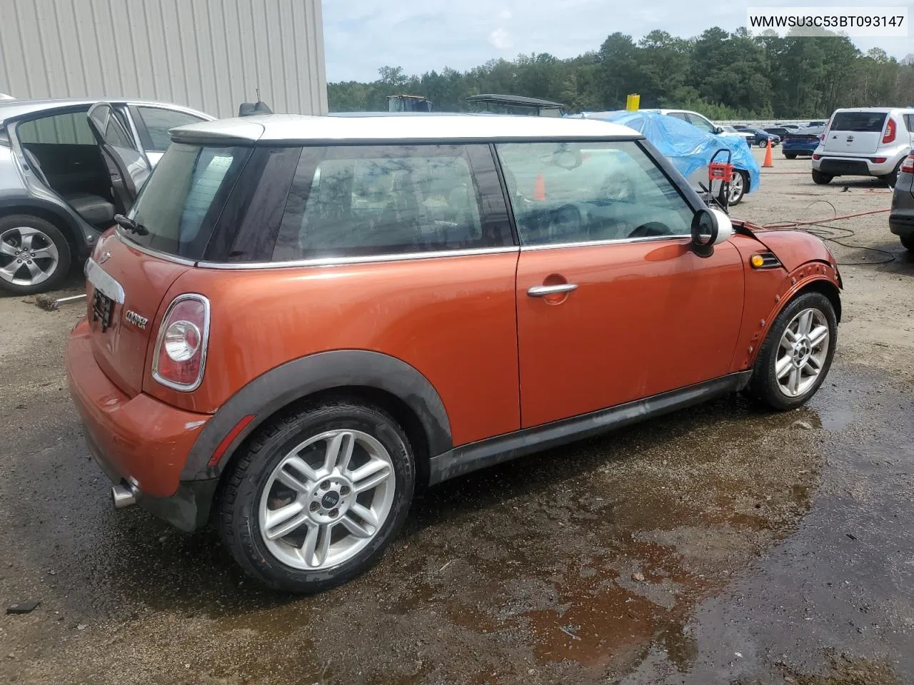 2011 Mini Cooper VIN: WMWSU3C53BT093147 Lot: 70202424