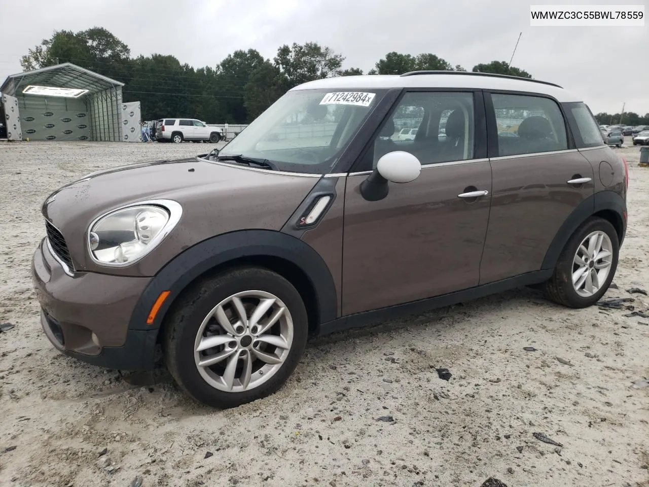 2011 Mini Cooper S Countryman VIN: WMWZC3C55BWL78559 Lot: 71242984