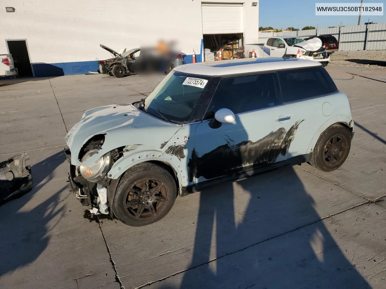 2011 Mini Cooper VIN: WMWSU3C50BT182948 Lot: 72275574