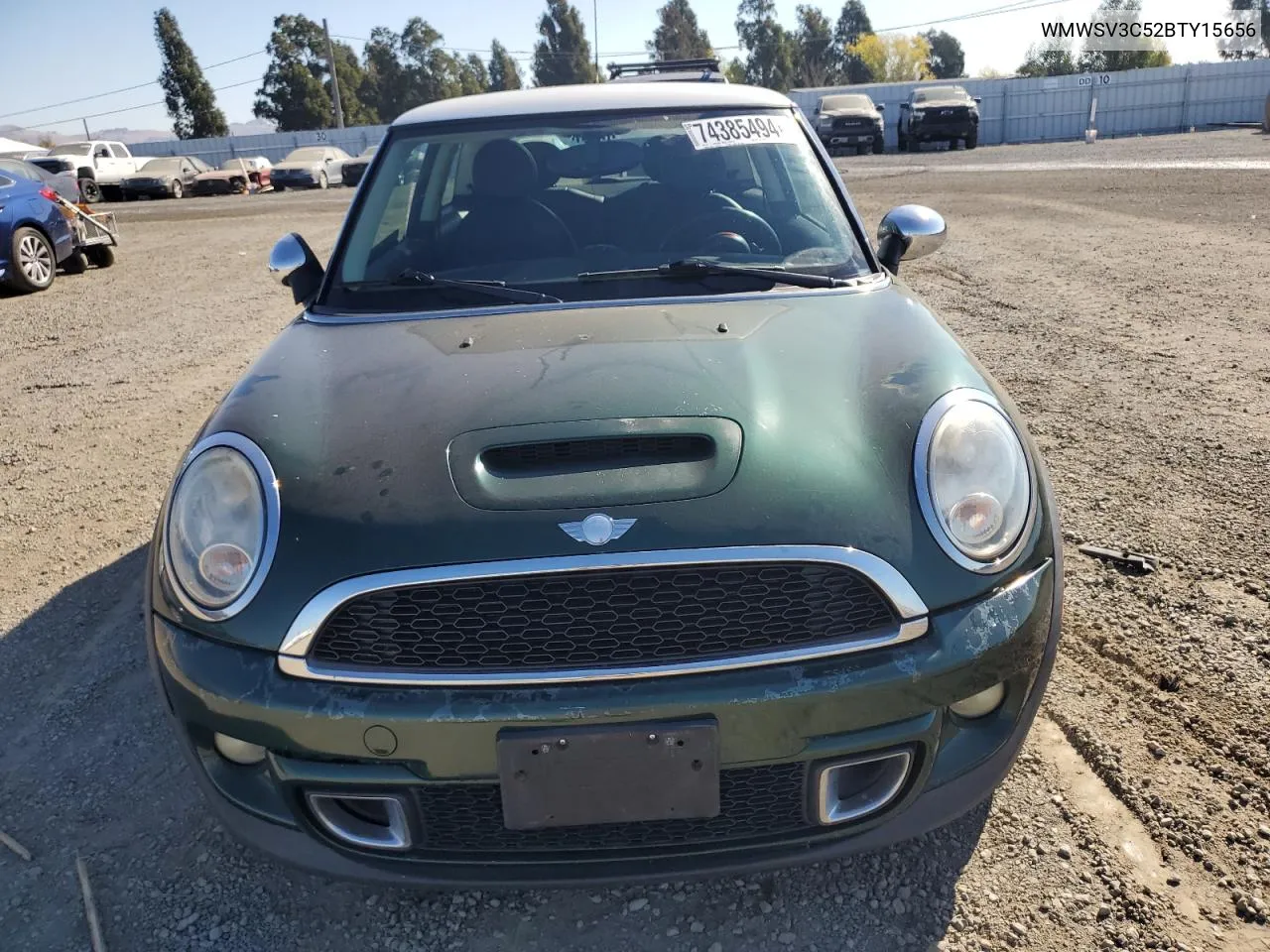 2011 Mini Cooper S VIN: WMWSV3C52BTY15656 Lot: 74385494