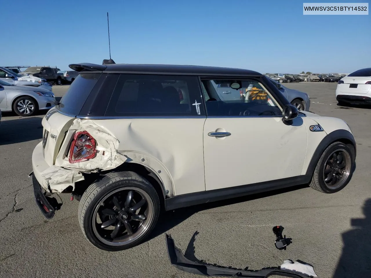 2011 Mini Cooper S VIN: WMWSV3C51BTY14532 Lot: 75004074