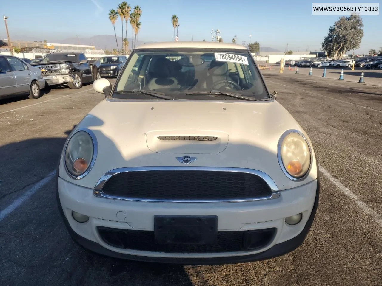 2011 Mini Cooper S VIN: WMWSV3C56BTY10833 Lot: 78094094