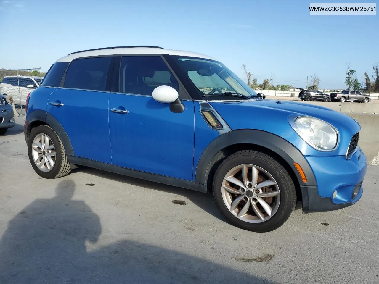 2011 Mini Cooper S Countryman VIN: WMWZC3C53BWM25751 Lot: 80375774