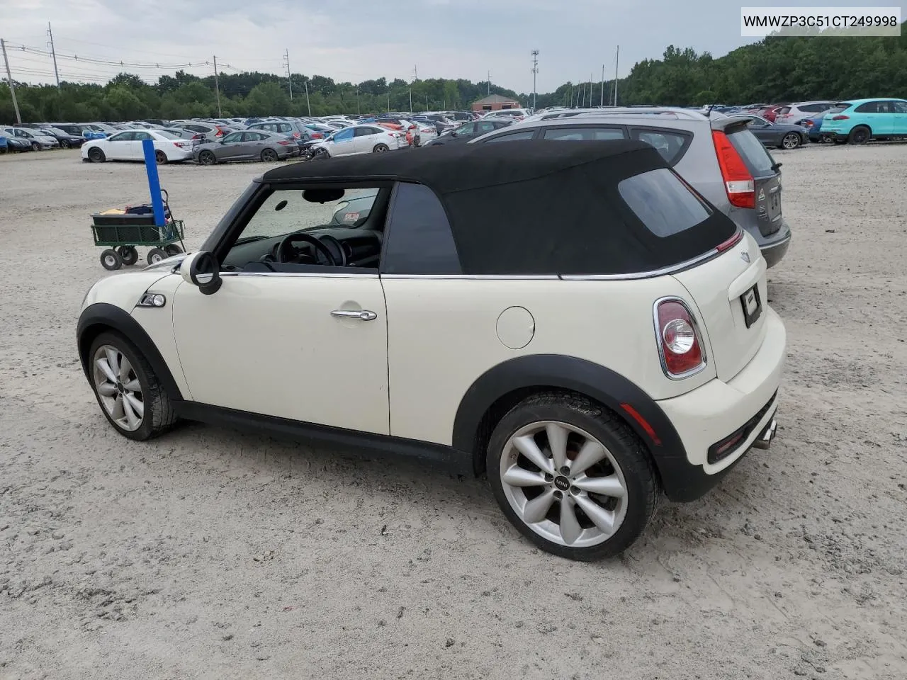 2012 Mini Cooper S VIN: WMWZP3C51CT249998 Lot: 61830524