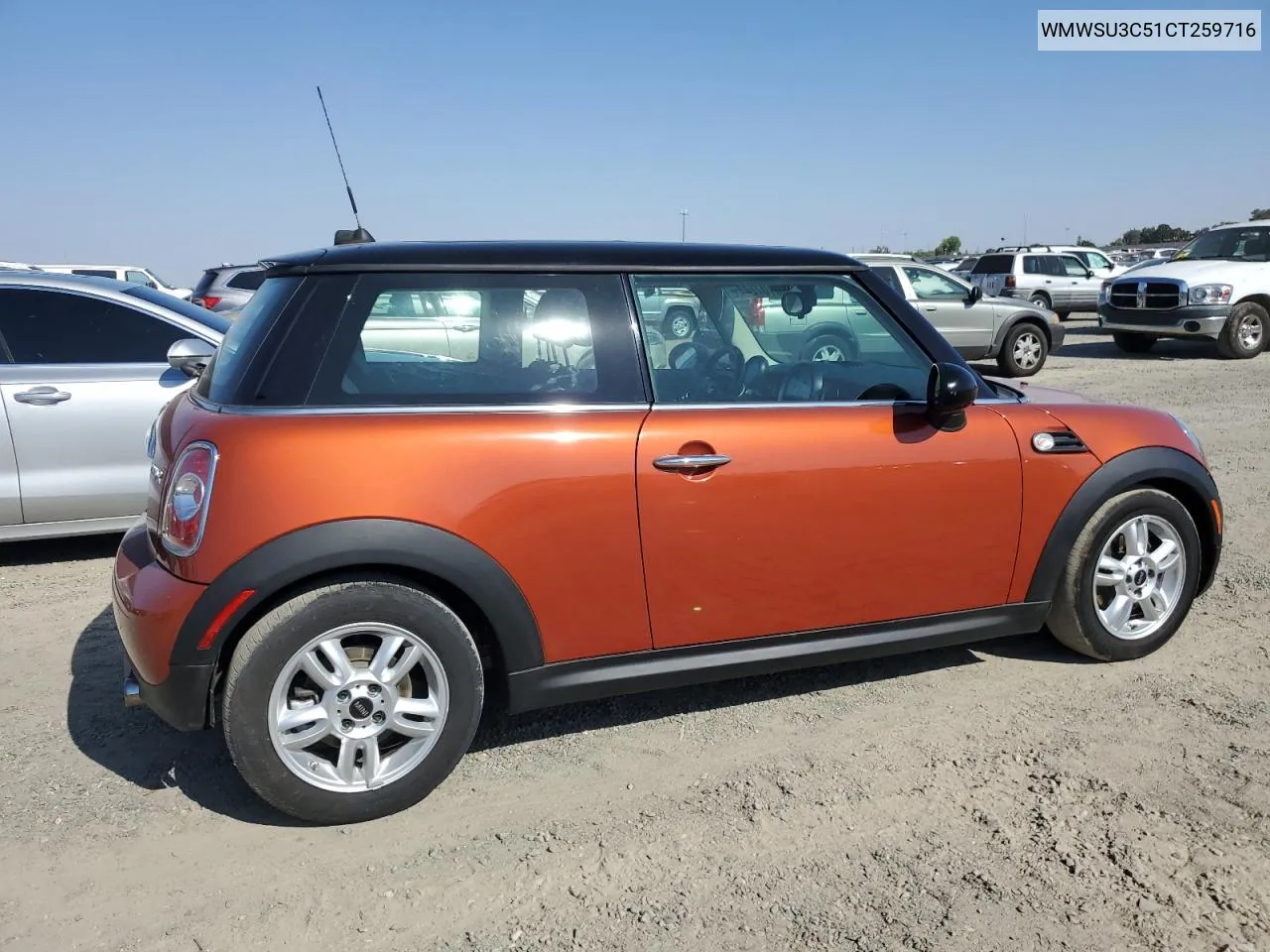 2012 Mini Cooper VIN: WMWSU3C51CT259716 Lot: 69707244