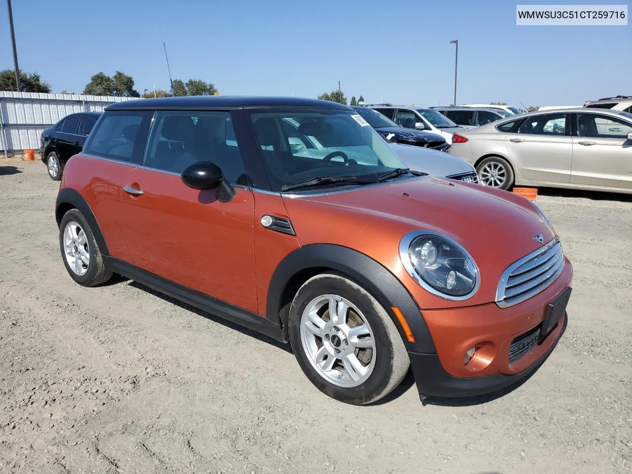 2012 Mini Cooper VIN: WMWSU3C51CT259716 Lot: 69707244