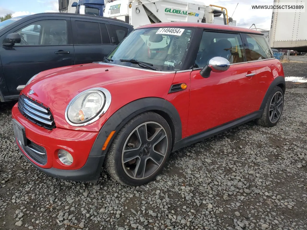 2012 Mini Cooper VIN: WMWSU3C56CT543889 Lot: 71494654