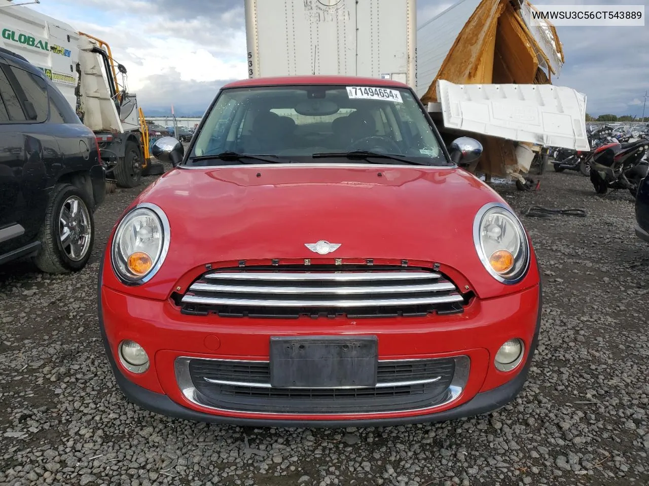 2012 Mini Cooper VIN: WMWSU3C56CT543889 Lot: 71494654