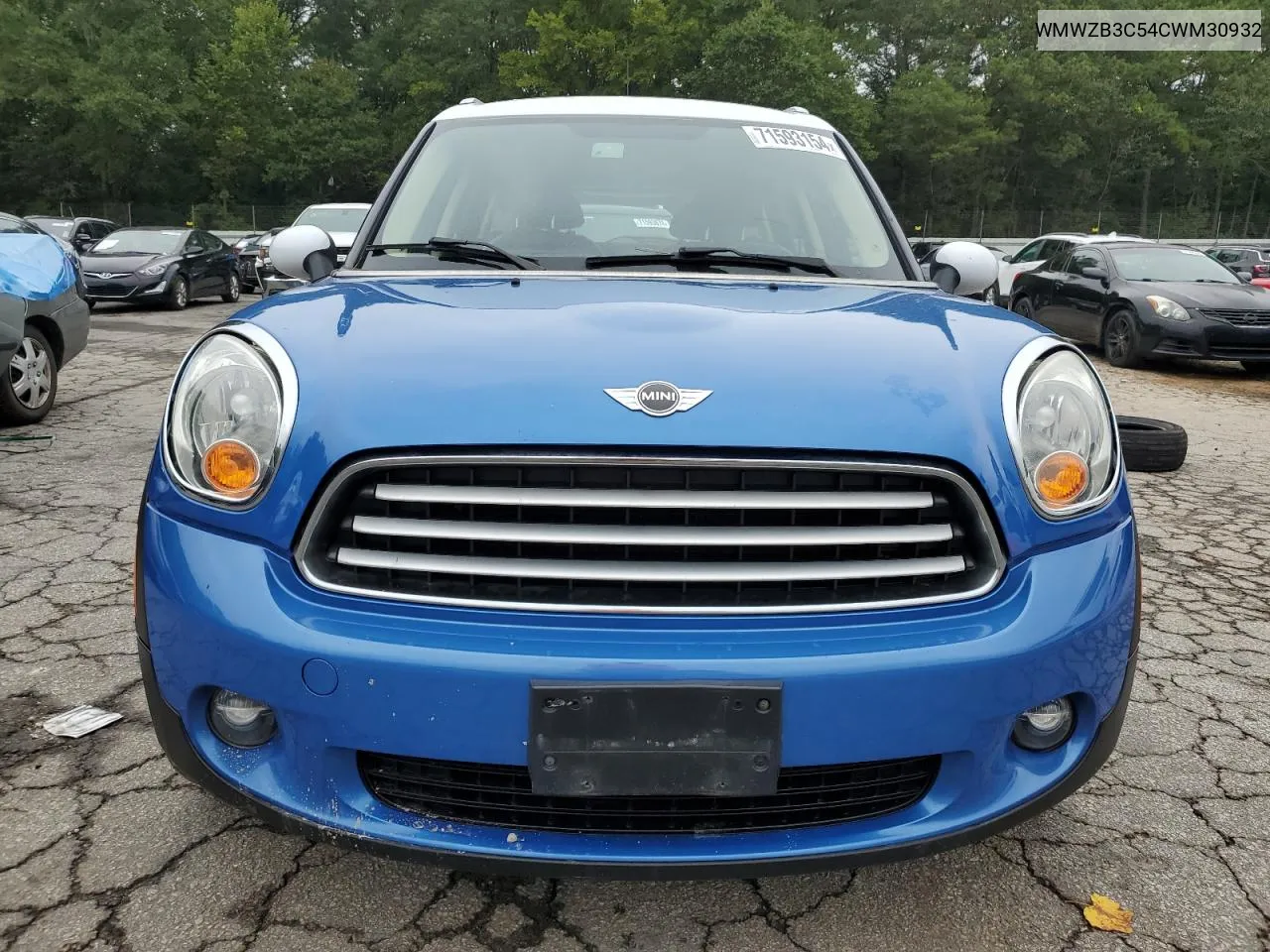 2012 Mini Cooper Countryman VIN: WMWZB3C54CWM30932 Lot: 71593154