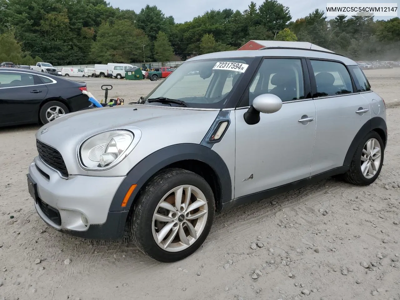 2012 Mini Cooper S Countryman VIN: WMWZC5C54CWM12147 Lot: 72317594