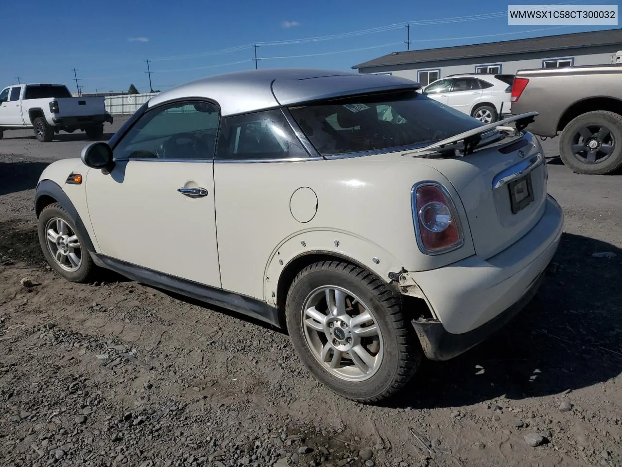 2012 Mini Cooper Coupe VIN: WMWSX1C58CT300032 Lot: 72469764