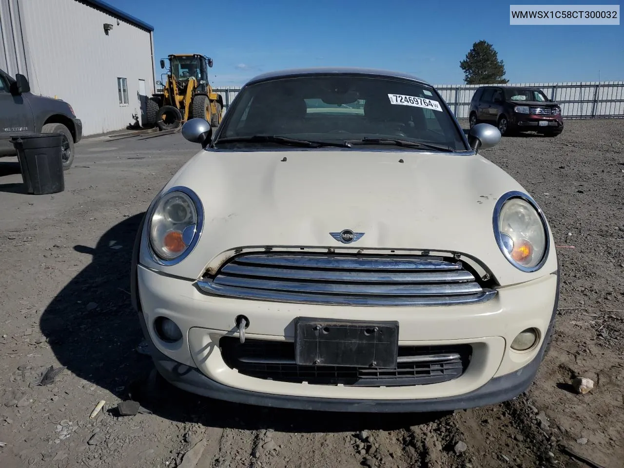 2012 Mini Cooper Coupe VIN: WMWSX1C58CT300032 Lot: 72469764