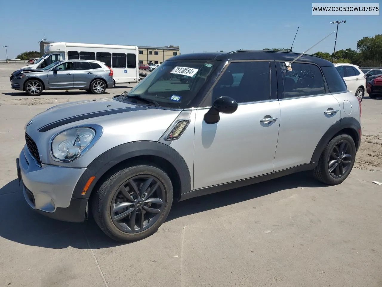 2012 Mini Cooper S Countryman VIN: WMWZC3C53CWL87875 Lot: 72708254